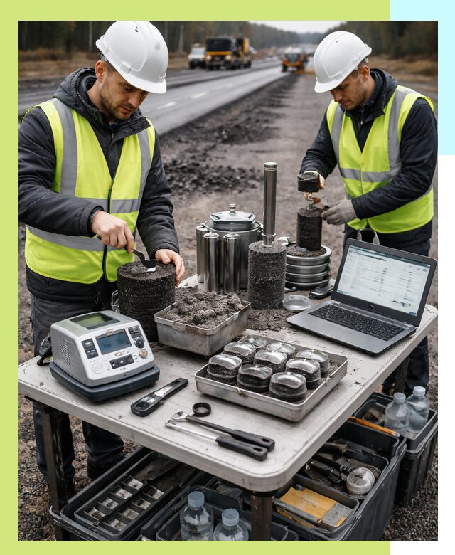 Сертификация асфальта: испытания и подтверждение в Аксае