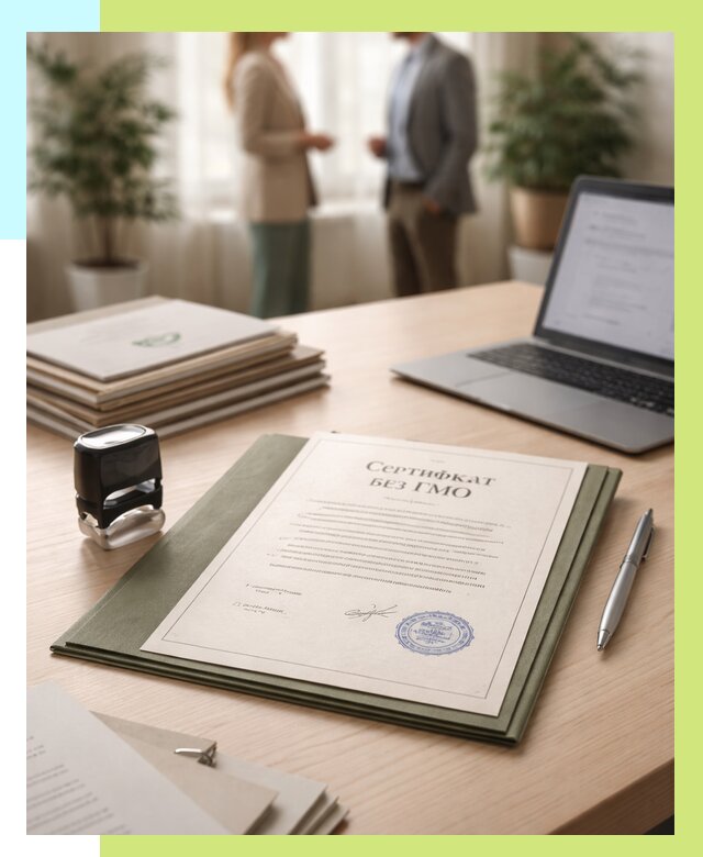 Сертификат без ГМО в Аксае от 7618 р. оформить срочно Алешин-Акс