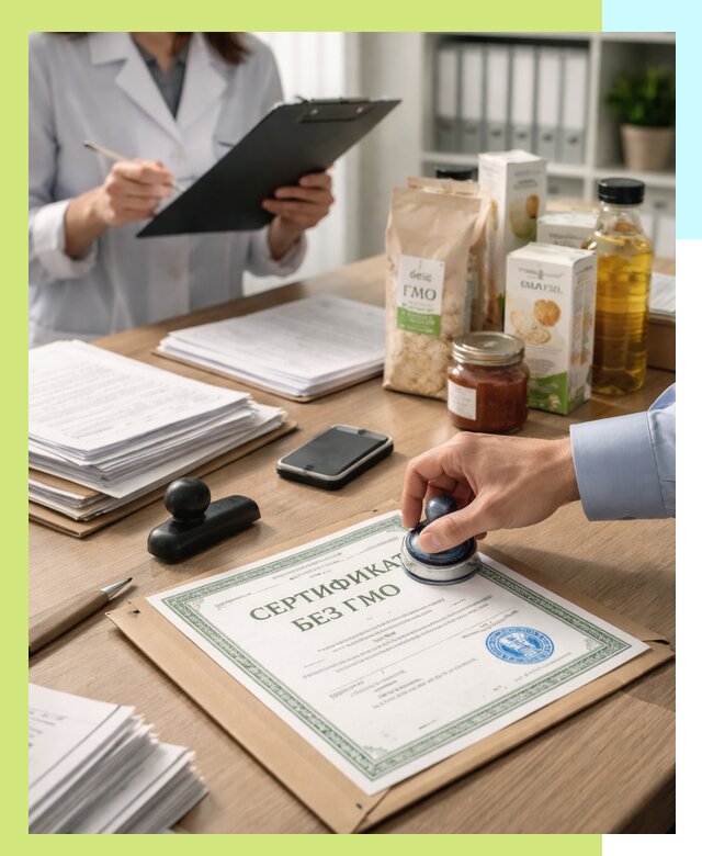 Получение сертификата Без ГМО для продукции в Аксае
